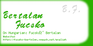 bertalan fucsko business card